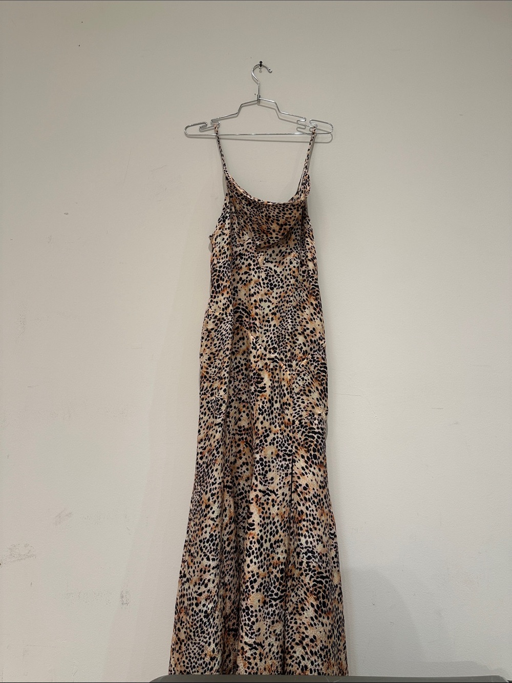 Isabel Marant Beige and Black Leopard-Print Slip Maxi Dress